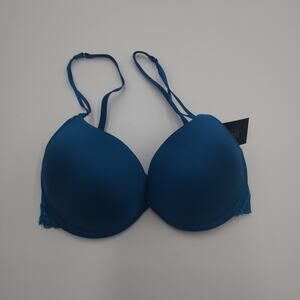 Fredrick's of Hollywood Hollywood Knockout Push Up Bra in Teal Size 32D